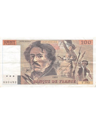 Billets français 100 francs 1991