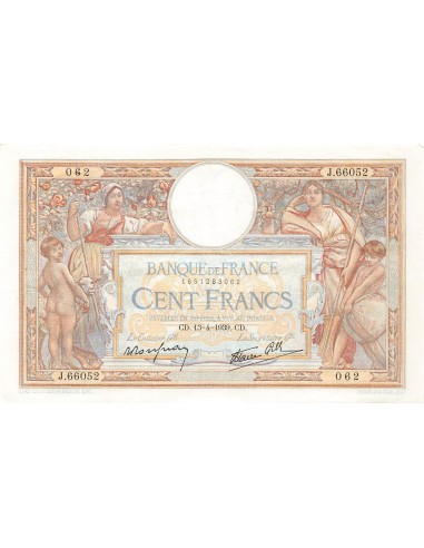 Billets Banque de France 100 francs 1939