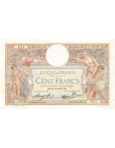 Billets Banque de France 100 francs 1937