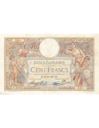 Billets Banque de France 100 francs 1937