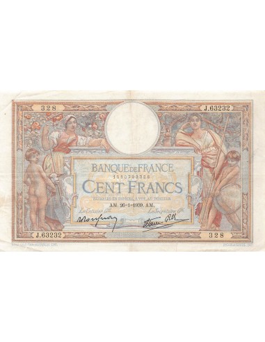 Billets Banque de France 100 francs 1939