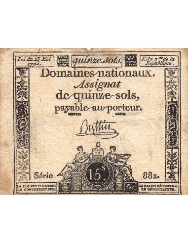 Billet de confiance 15 sols 1793