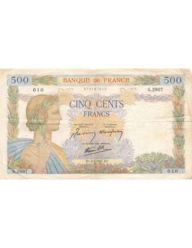 Billet Français 500 francs 1941