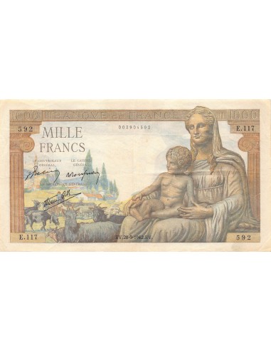 1000 francs 1942