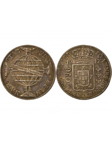 Brésil Jean VI Type 1 960 reis Argent 1817 R Rio de Janeiro