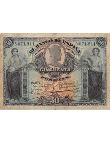 Espagne 50 pesetas 1907