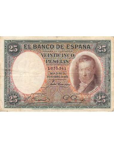 Espagne 25 pesetas 1931