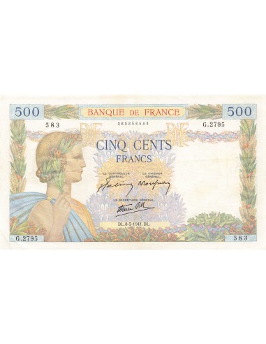 Billet Français 500 francs 1941