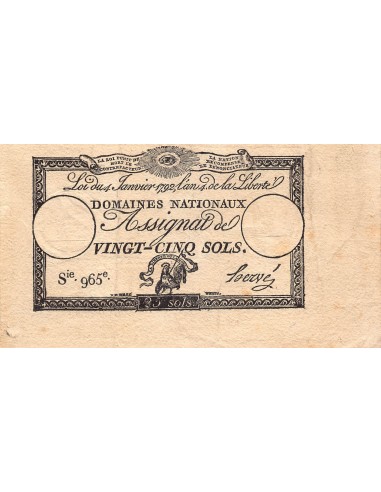 Assignats 25 sols 1792