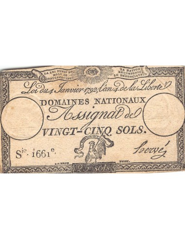 Assignats 25 sols 1792