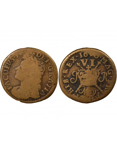 Irlande Roi Jacques II 6 Pence Bronze 1689
