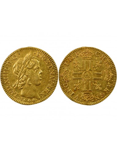 Louis XIV A la Mèche Courte 1/2 louis d'or Or 1644 A - Paris