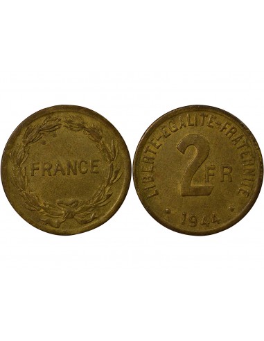 France Libre  2 Francs Bronze-Alu 1944 Philadelphie