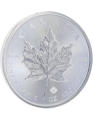 Canada MAPLE LEAF - 1 Once Argent 2015 - 5 Dollars