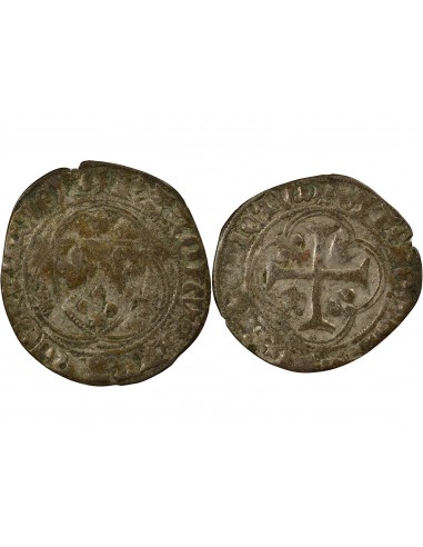 Charles VIII 1 blanc à la couronne Billon 1488-1498 D Lyon