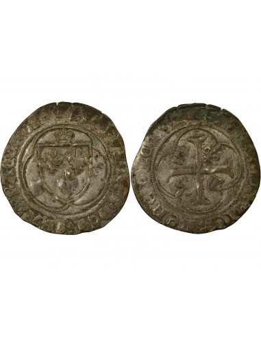 Louis XI 1 blanc à la couronne Billon 1461-1483 G Poitiers