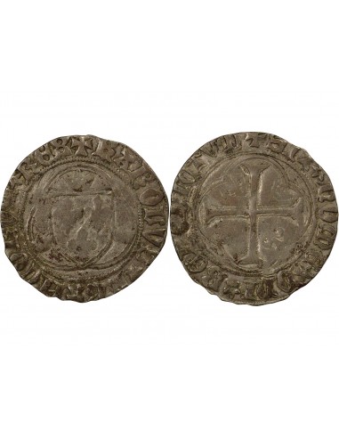 Charles VIII 1 blanc à la couronne Billon 1488-1498 F Angers