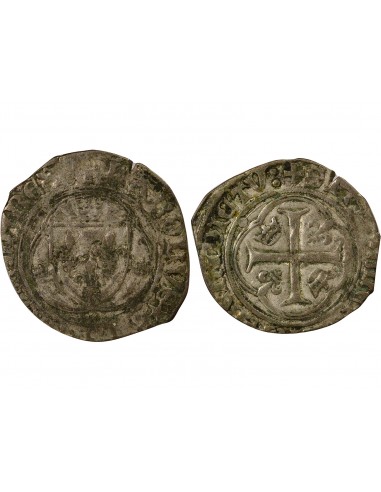 Charles VIII 1 blanc à la couronne Billon 1488-1498 A Paris