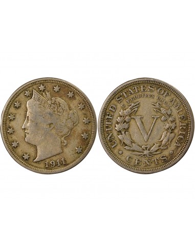 Etats Unis d'Amérique Liberty Nickel 5 cents Nickel 1911 Philadelphie