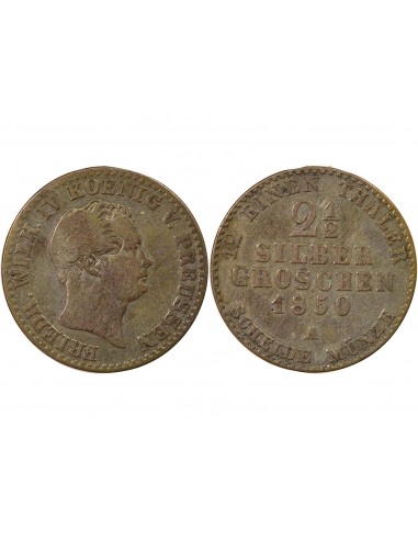 Etats Allemands (Prusse) Frédéric-Guillaume IV 2 1/2 groschen Billon 1850 A Berlin