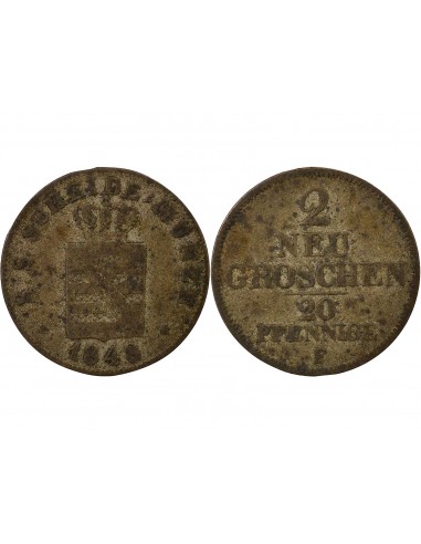 Etats Allemands (Saxe) Frédéric-Auguste II 2 groschen Billon 1848 C Dresden (Saxonie)