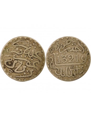 Maroc Abd al-Aziz 1/2 dirham Argent 1321 AH (1903) Londres