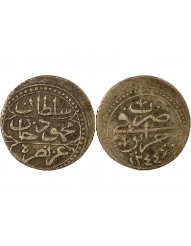 Empire Ottoman Mahmoud II 1/4 budju Argent 1244 AH (1828-1829) Alger