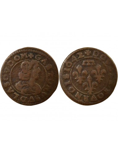 Gaston d'Orléans Type 16 Double Tournois Cuivre 1642 Trévoux