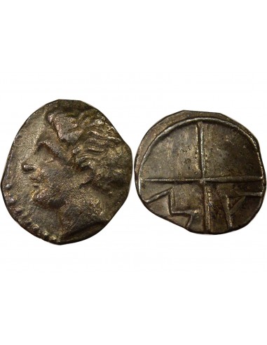 Gaule Tête à gauche 1 obole Argent 200-121 Av JC