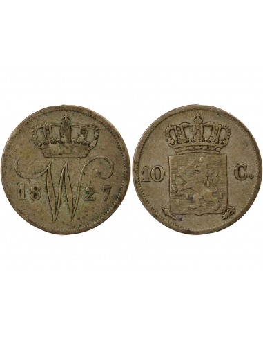 Pays-Bas Guillaume I des Pays-Bas 10 cents Argent 1827 Utrecht