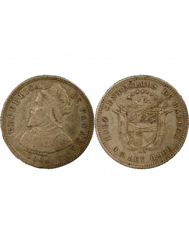 Panama 10 centesimos Argent 1904 Philadelphie