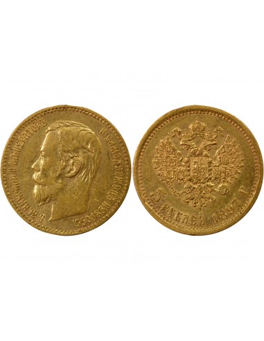 Russie Nicolas II 5 roubles Or 1897 Saint-Petersbourg