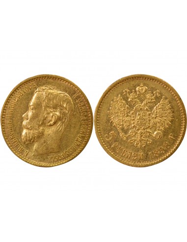 Russie Nicolas II 5 roubles Or 1898 Saint-Petersbourg