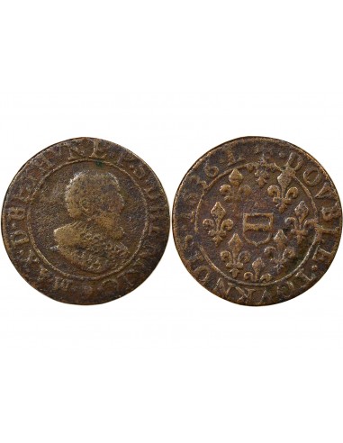 Maximilien de Béthune 1 double tournois Cuivre 1636 Henrichemont