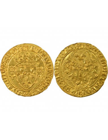 Louis XI A la Couronne 1 ecu d'or à la couronne Or 1461-1474 Y Bourges