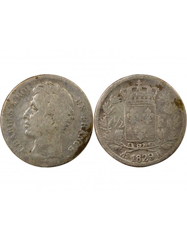 Charles X 1/2 franc Argent 1829 H La Rochelle