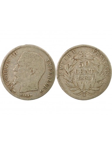 Napoléon III 50 centimes Argent 1858 A - Paris