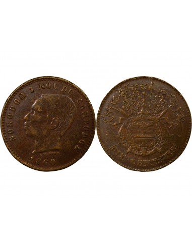 Cambodge Norodom Ier 10 centimes Bronze 1860