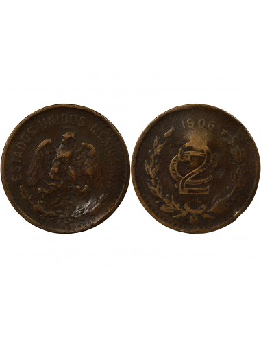 Mexique 2 centavos Bronze 1906 Birmingham