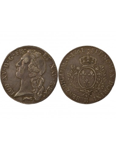 Louis XV Au Bandeau 1 écu Argent 1761 R Orléans