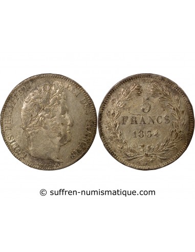 Louis-Philippe Ier Tranche en Reilef 5 francs Argent 1834 W Lille