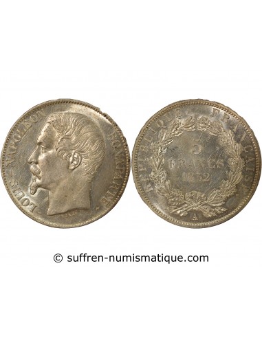 Bonaparte Charles Louis Napoléon (Napoléon III) Tête nue 5 francs Argent 1852 A - Paris