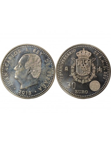 Espagne Juan Carlos I 75e Anniversaire Juan Carlos 30 euros Argent 2013 AI Madrid