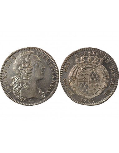 Louis XV Etats de Bretagne Jeton Argent 1742