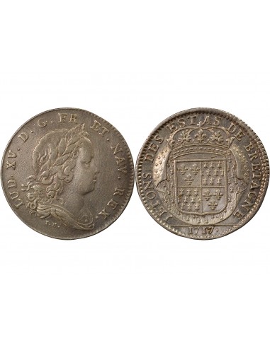 Louis XV Etats de Bretagne Jeton Argent 1717