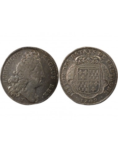 Louis XIV Etats de Bretagne Jeton Argent 1709