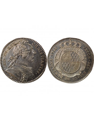 Louis XV Etats de Bretagne Jeton Argent 1748