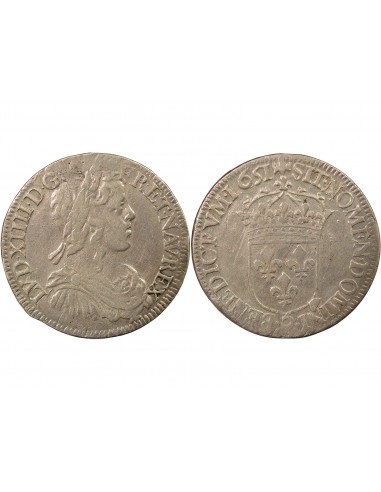 Louis XIV A la Mèche Longue 1/2 écu Argent 1651 9 Rennes