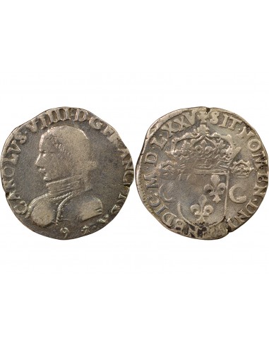 Charles IX Au nom de Charles IX 1 teston Argent 1575 9 Rennes