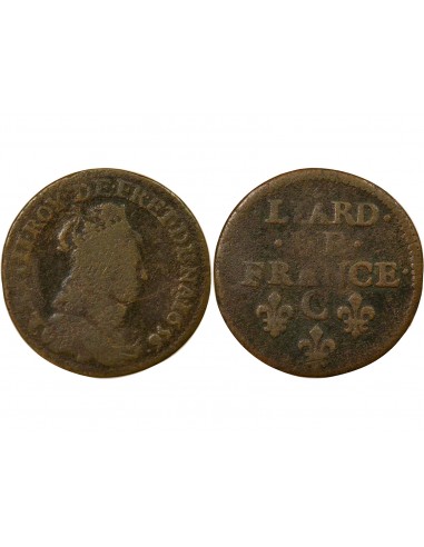 Louis XIV 2e Type 1 liard Cuivre 1656 C Caen